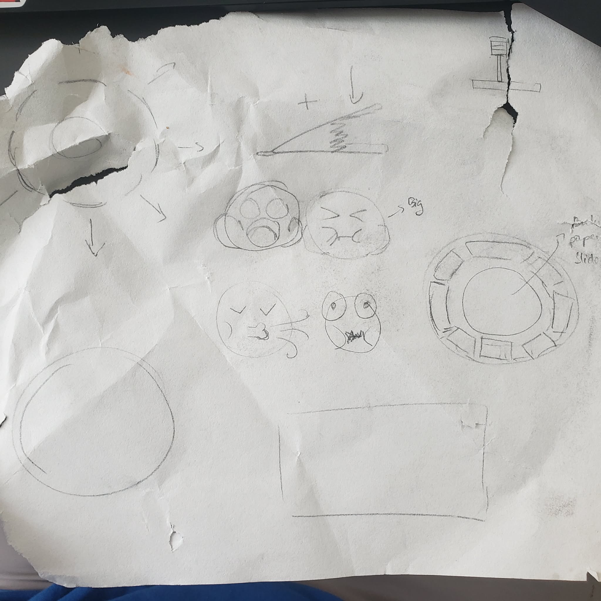 This is a sketch of the game. I accidentally scratch it when making the prototype.