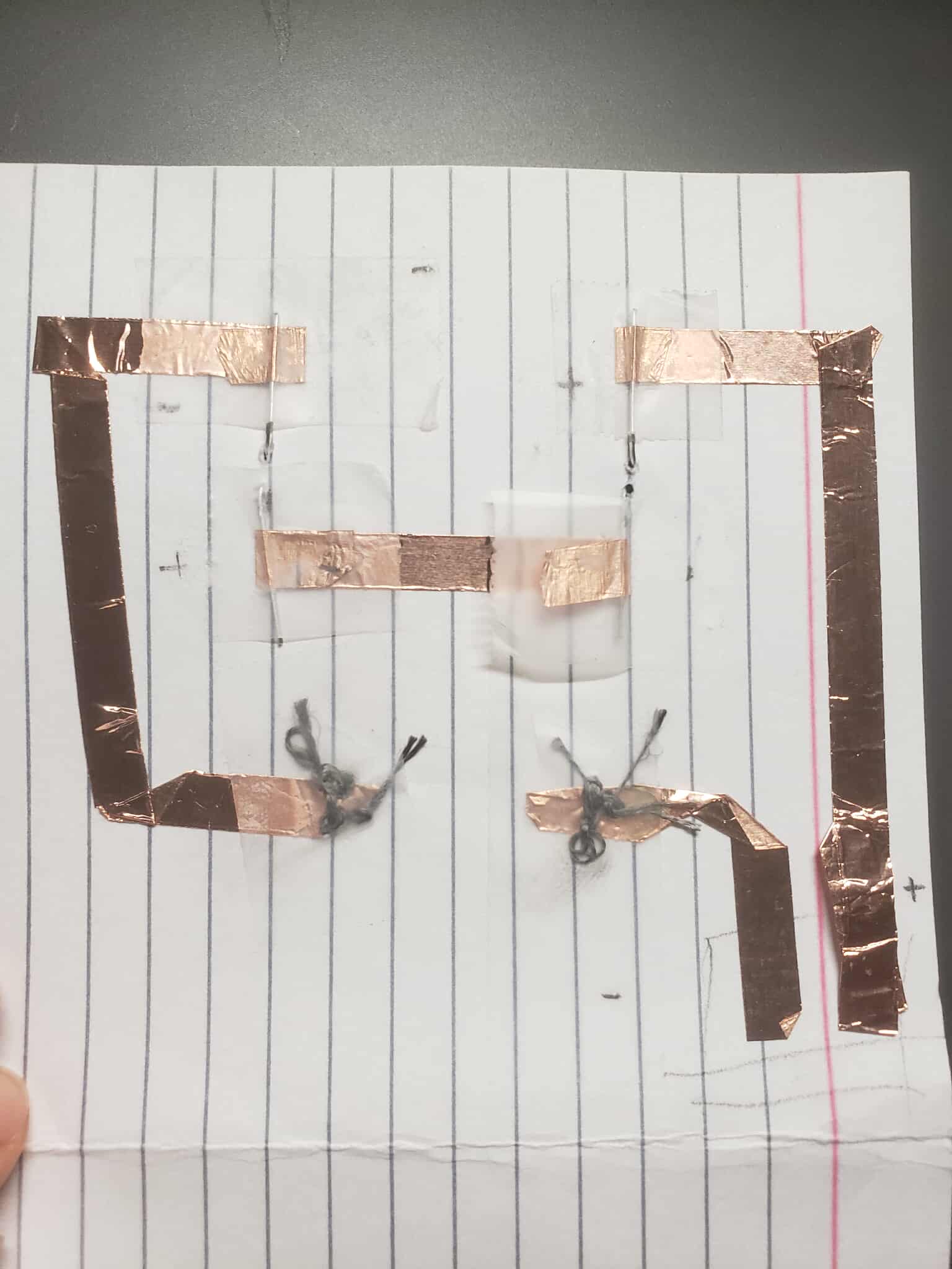 The back side of the smiley face circuit