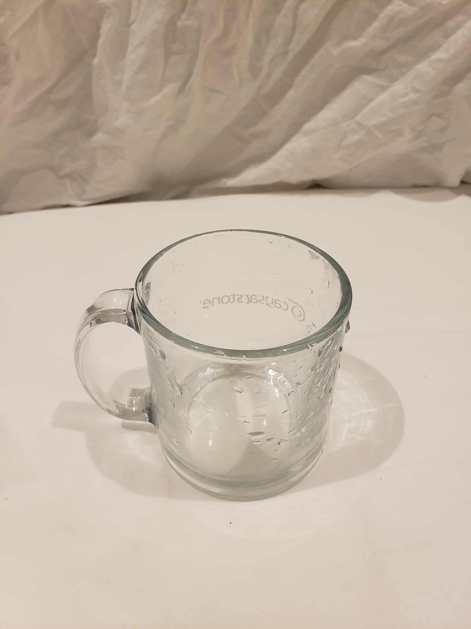 A glass cup