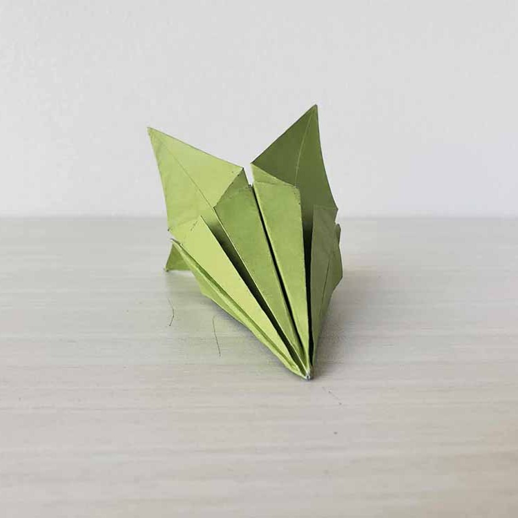 The backview of a paper flower I folded