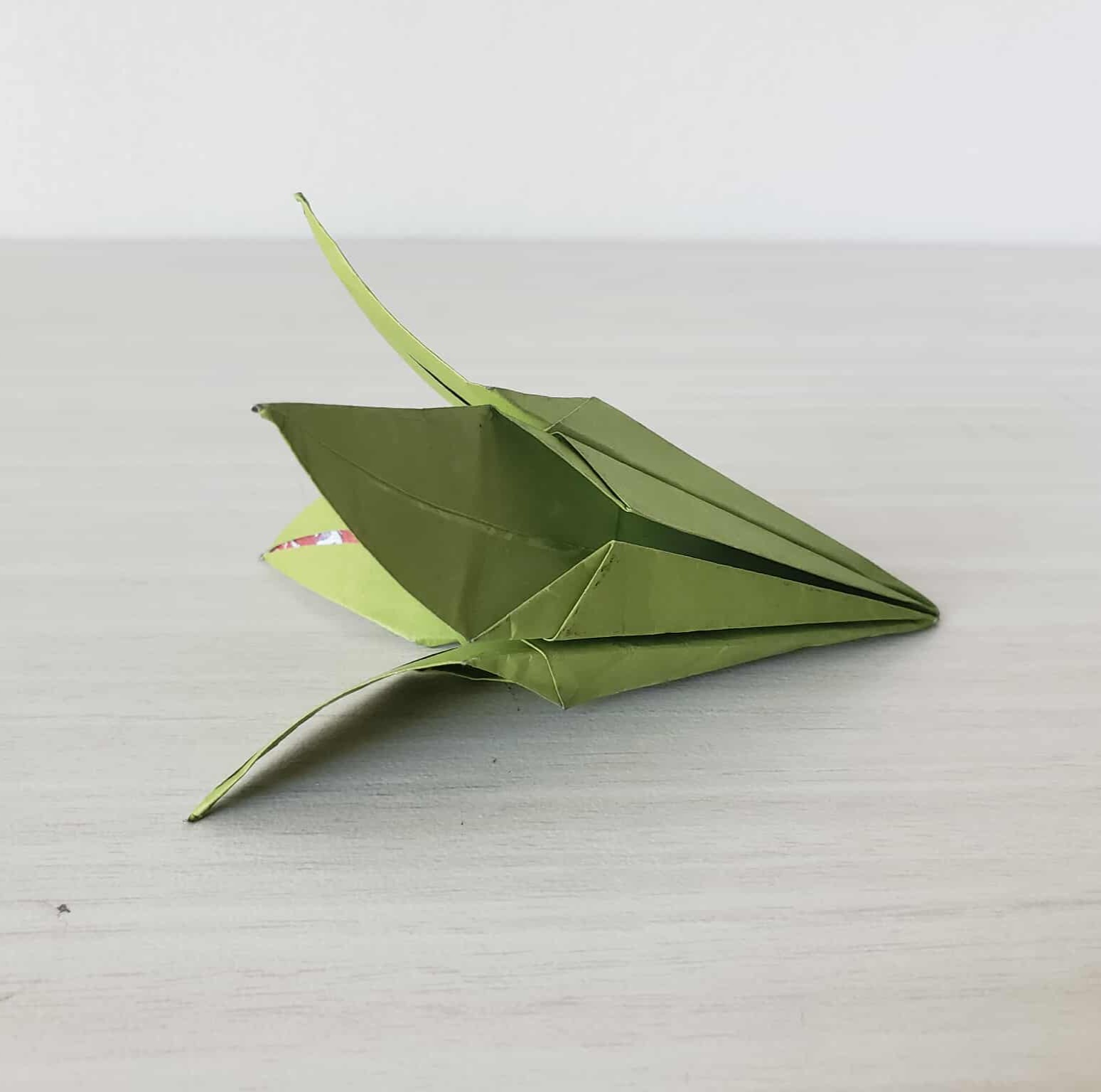 The sideview of a paper flower