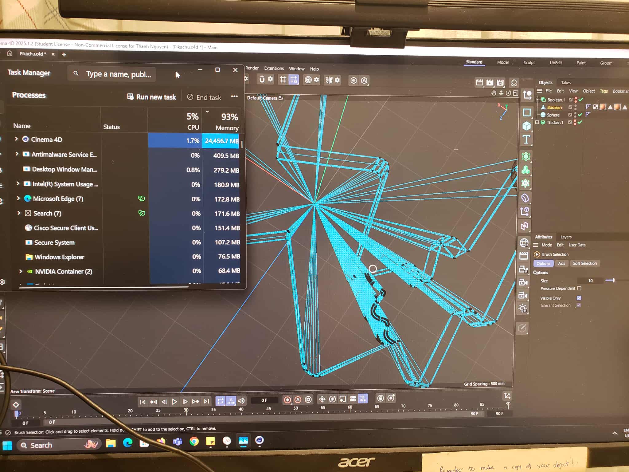This is one of the crashes that I manage to capture. It is a crash upon opening the file. I think I had accidentally selected all points in the object, and connect them to a random polygon point, and panic save when the computer started to slow.
